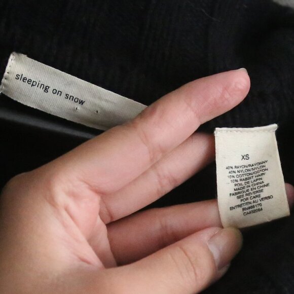 Sleeping On Snow Lancet Arch Cowl Neck Knit Sweater Dress Black Size XS - Picture 9 of 9